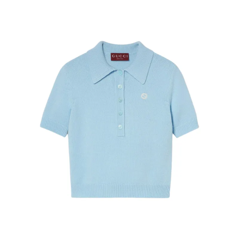 GUCCI Polo Shirt Women's Light Blue-0