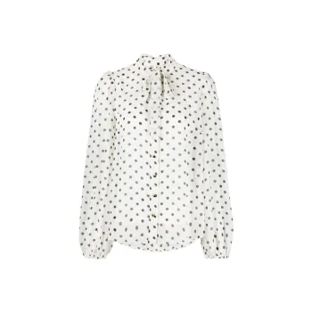 Zimmermann Polka dot Print Tie neck Blouse