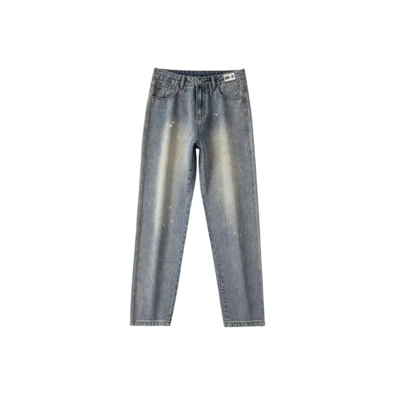 FCB ARCELONA Jeans Unisex Ink Splatter Vintage Blue-0