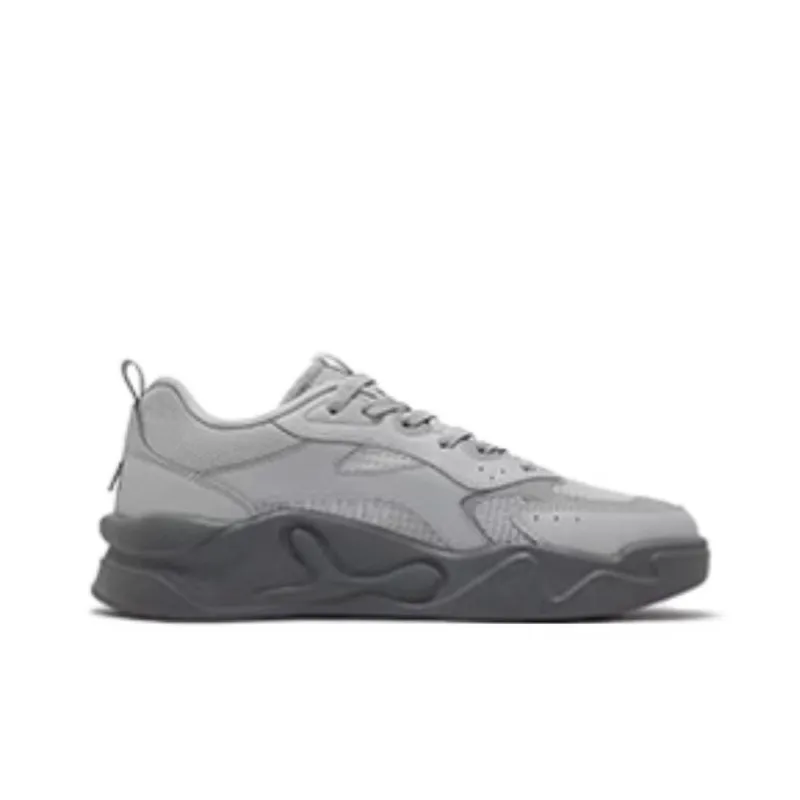 361° Anti Slip And Wear Resistant Breathable Low Top Skateboard Shoes Men's Gray-1