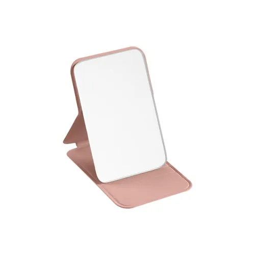 Love Of Wormwood Minimalist Style Large PU Leather Folding Tabletop Single Sided Mirror Refillable Makeup Mirror