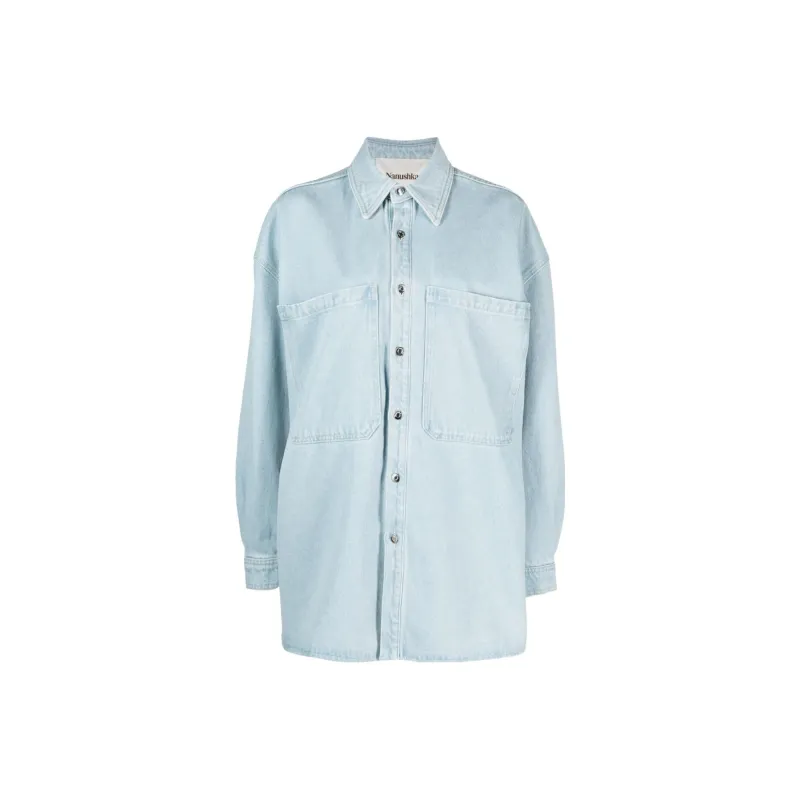 NANUSHKA Beaux Sun bleached Denim Shirt-0