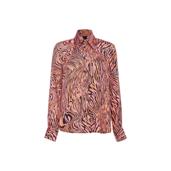 PINKO Graphic Printed Straight Hem Shirt