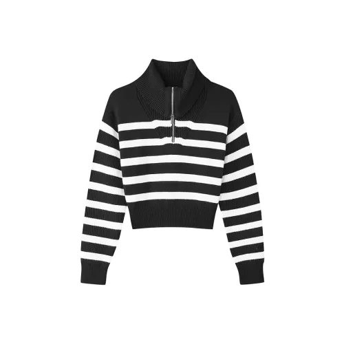 Skechers Yazhuan Series Knitwear Women's Coconut Milk White With Carbon Black Stripes