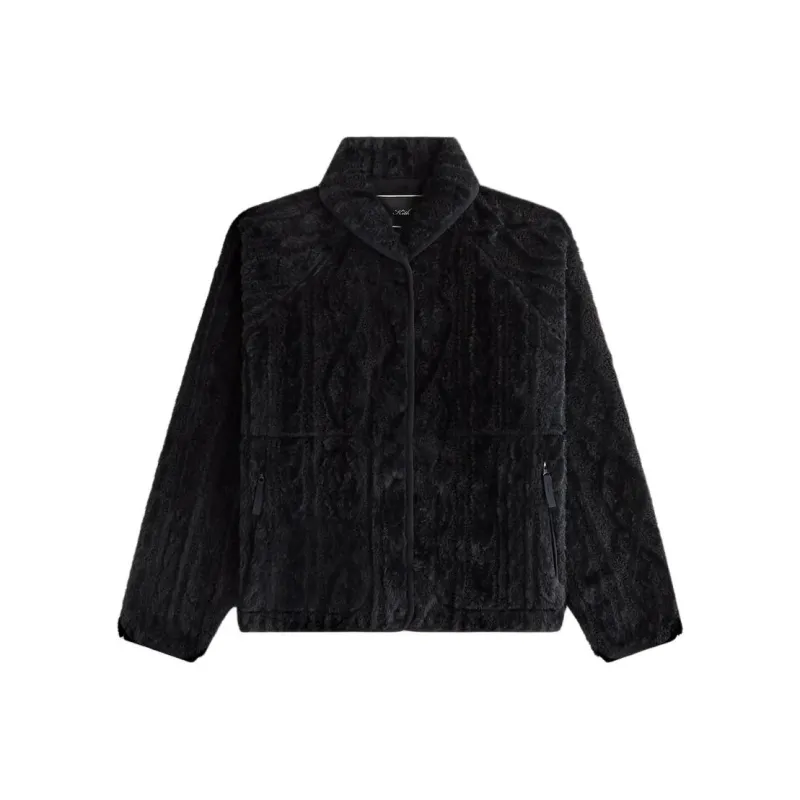 KITH FW24 Grayson Cable Sherpa Jacket Women's Black-0