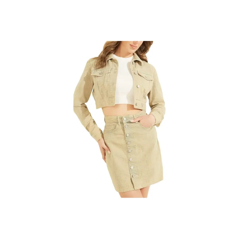 GUESS Cube Short Jacket Jackets Coats Women's Yellow-0