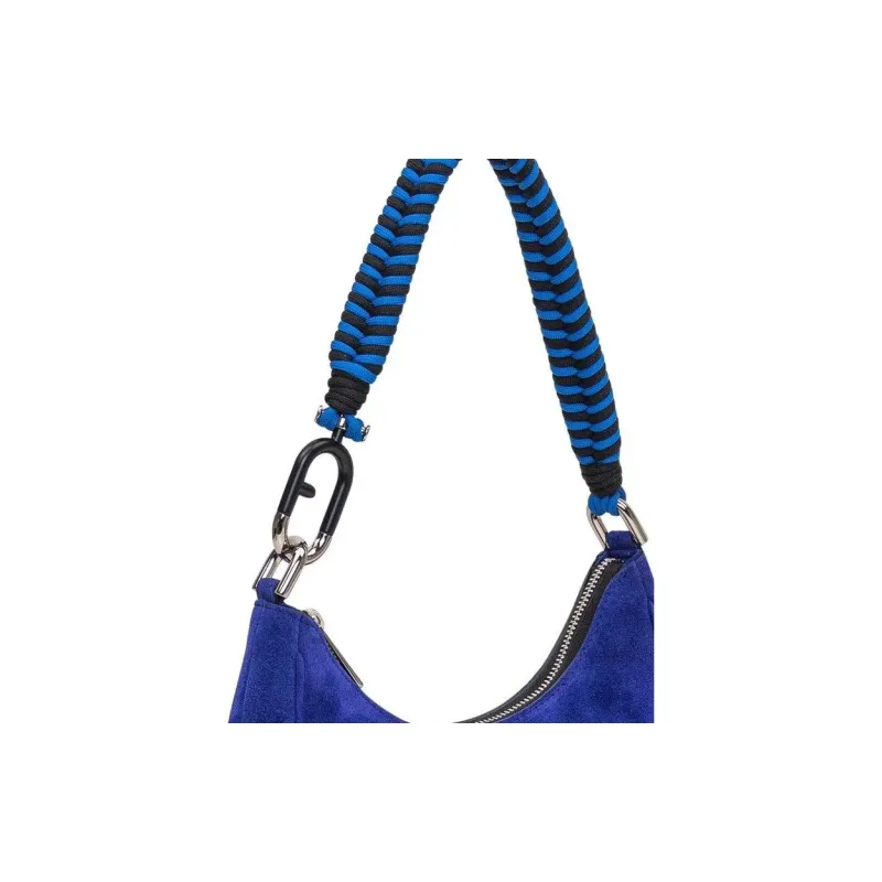 Furla Primavera Suede Handbag, Shoulder Bag Regular Women's Blue-4