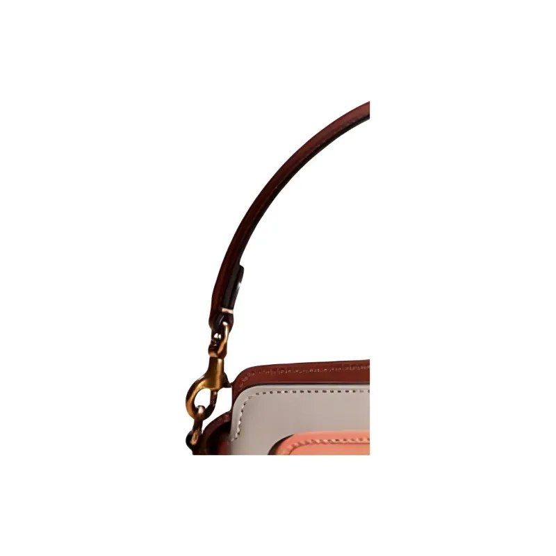 COACH Tate Glove Tanning Shoulder Bag, Crossbody Bag, Handbag Small Size Women's Coral Pink & Burgundy-3
