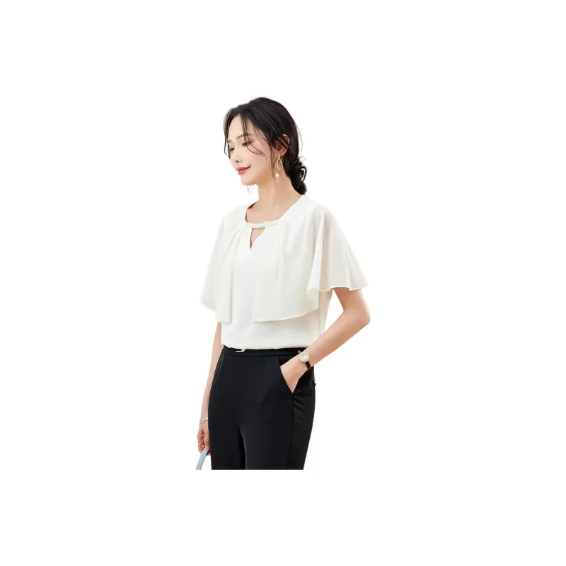 TERRE BLEUE SS24 Chiffon Shirts Women's Apricot-0