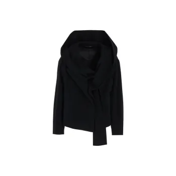 Yohji Yamamoto Stretch Flannel Hoodie Jacket 'Black'