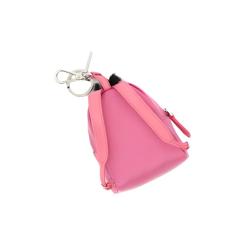 FENDI Nibu With Fox Fur Accessory Bag Backpack Women's Pink-2