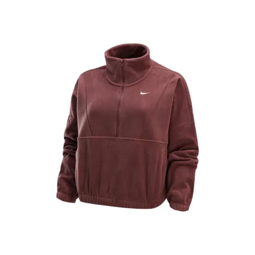 Nike One Women's Therma FIT Oversized 1/2 Zip Fleece Top