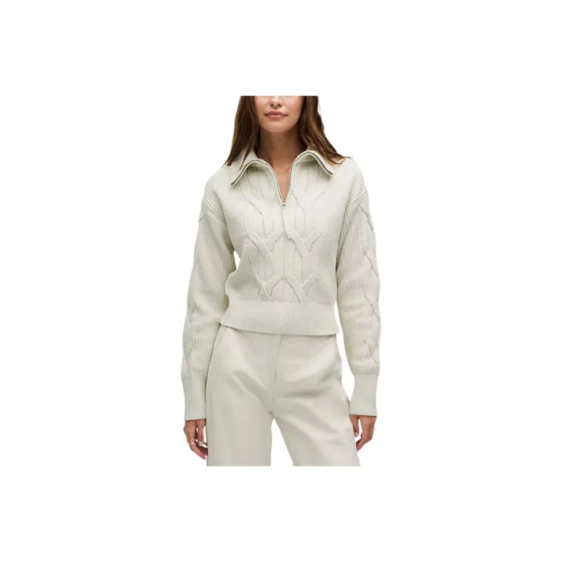 Lululemon Cable Knit Oversized Half Zip Knitwear Women's-0