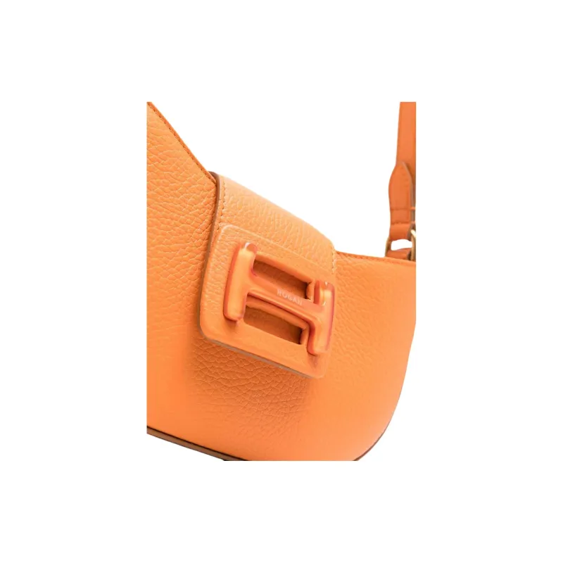HOGAN H Bag Calfskin Crossbody Bag, Shoulder Bag Women's Orange-2