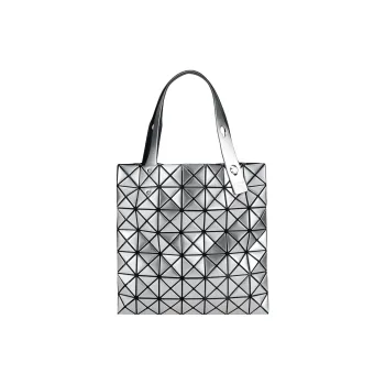 ISSEY MIYAKE PLATINUM COFFRET Polyurethane Tote Bag, Shopping Bag, Handbag Women's Silver