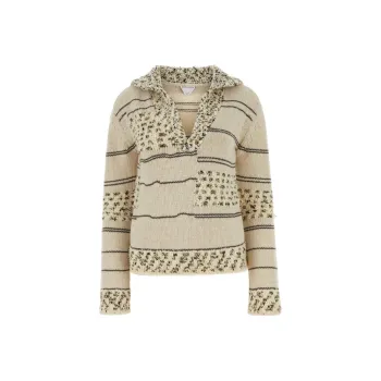 Bottega Veneta Striped V Neck Jumper