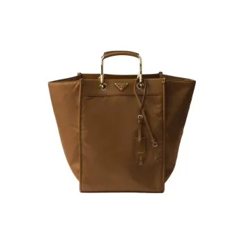 PRADA Re Nylon Recycled Polyamide Tote Bag, Shopping Bag, Shoulder Bag, Handbag Large Size Women's Brown