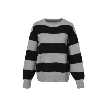 AURORA MUSE Knitwear Women's Black Gray Stripes