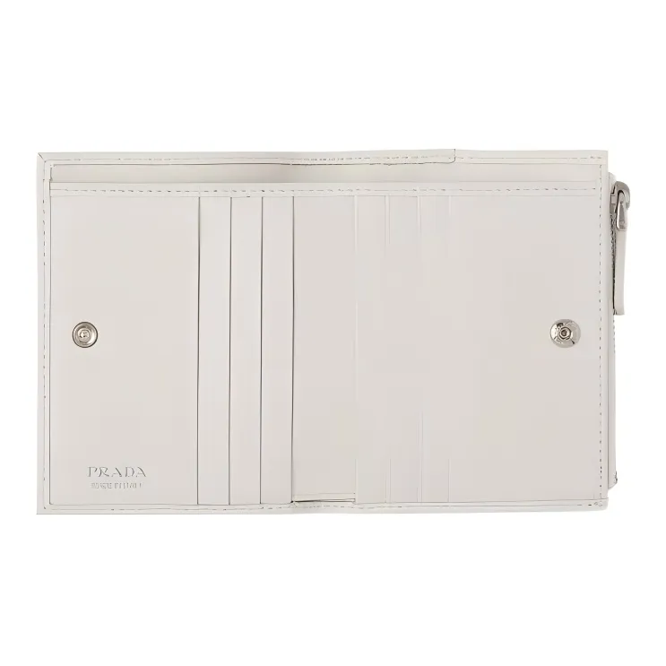 PRADA Leather Wallet Women's White-1