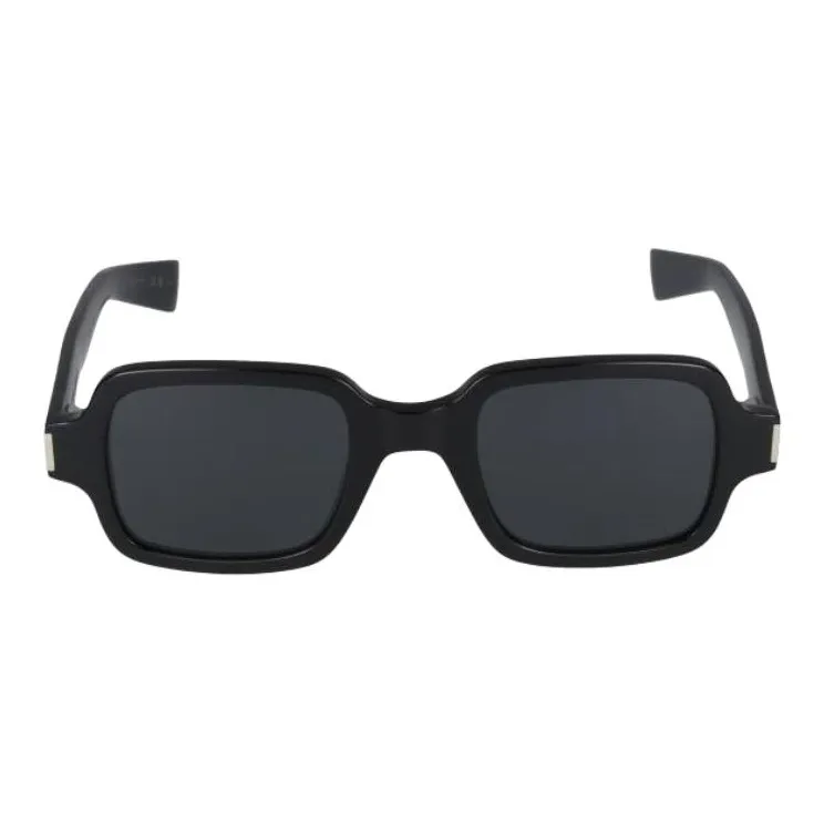 SAINT LAURENT Acetate Rectangular Sunglasses Unisex Black-1