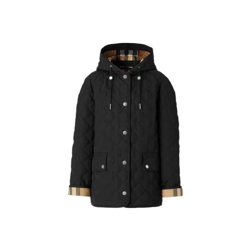 Burberry Quilt Down Hooded Jacket 'Black'-0