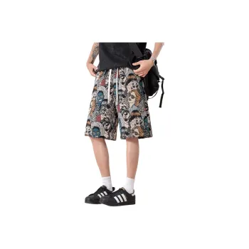 ADOONGA Casual Shorts Unisex Embroidery Person