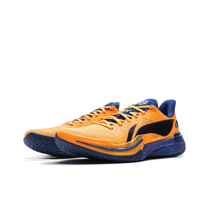 LiNing Gamma Cushioning, Slip Resistant, And Abrasion Resistant Low Top Basketball Shoes Men's Orange-2