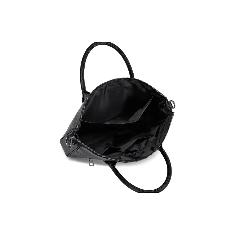FAIRWHALE Cow Leather Briefcase, Handbag Men's Black-6