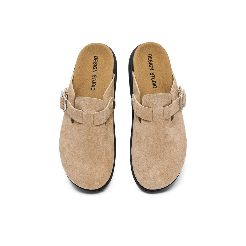 ESTEE GEEA Rubber Sole Closed Toe Slippers Unisex Beige Yellow-3
