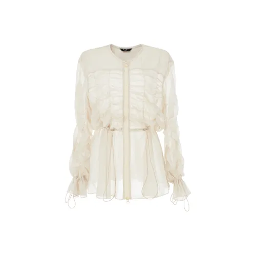 STEVE&VIVIAN Loose Fit Thin Jacket Women's Ecru