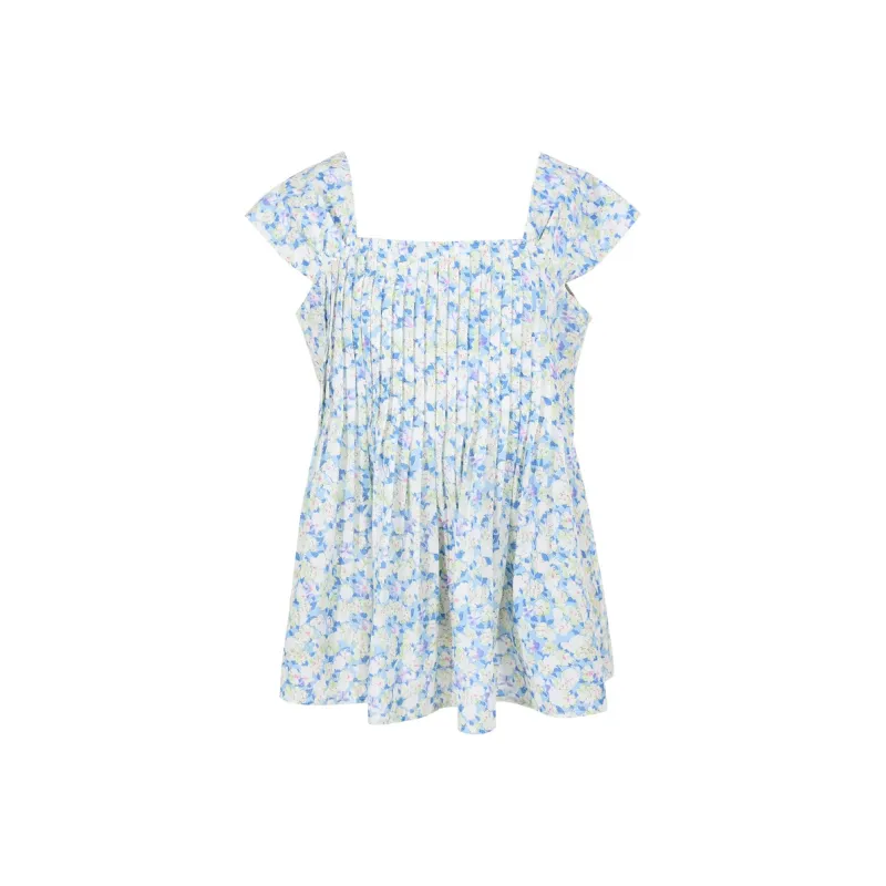 3COLOUR Chiffon Shirts Women's Sky Blue Floral-0