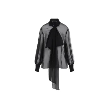 Valentino Scarf Detailed Long Sleeved Shirt