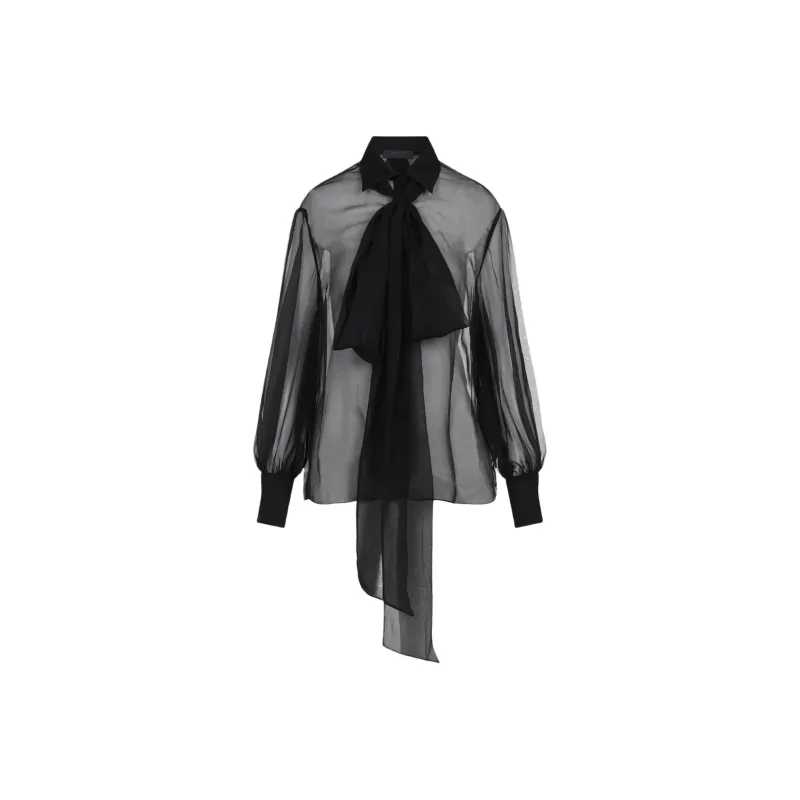 Valentino Scarf Detailed Long Sleeved Shirt-0