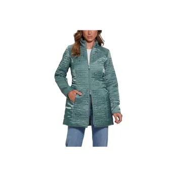 GUESS Marine Longline Quilted Jacket Jackets Coats Women's Cyan