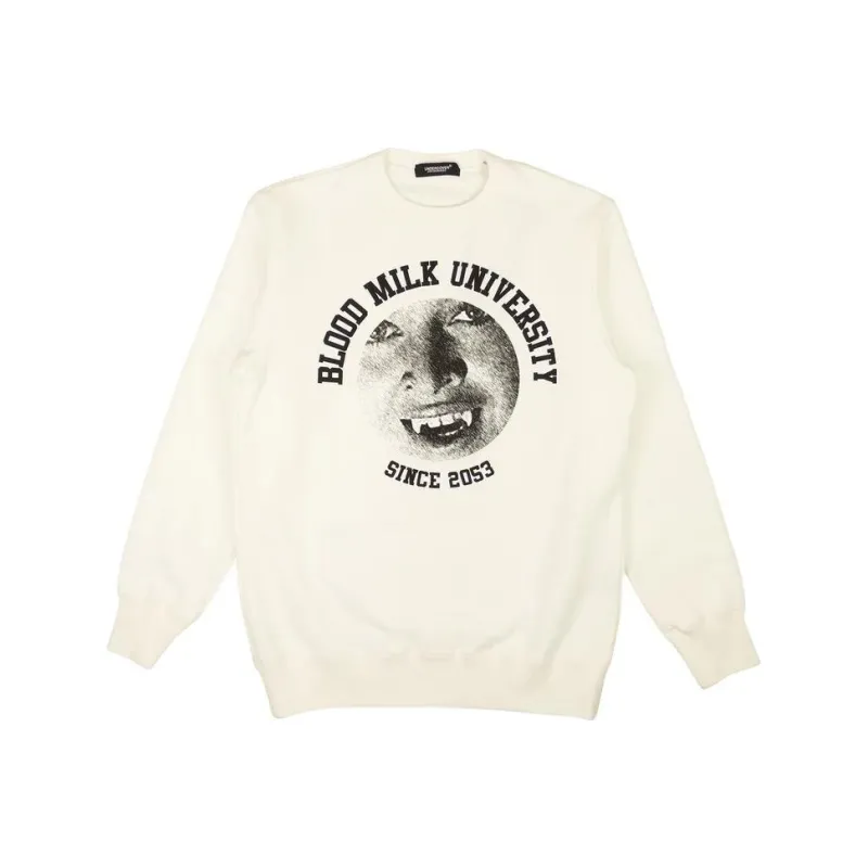 UNDERCOVER Blood Milk University Crewneck Sweatshirt 'White'-0