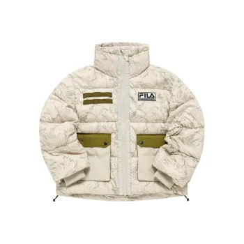 White Mountaineering X FILA FUSION FILA FUSION Hakusan L Collaboration Collection Down Jackets Women's Earth Yarn Camouflage Line