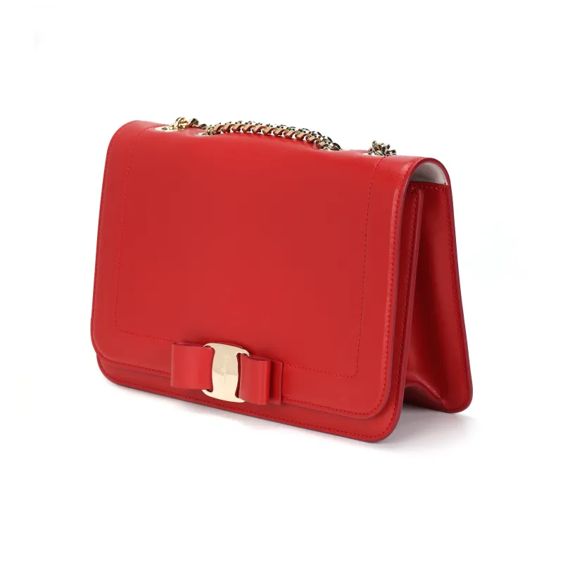 FERRAGAMO Leather Crossbody Bag, Shoulder Bag Regular Women's Red-1