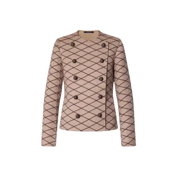 LOUIS VUITTON Double-Breasted Malletage Jacquard Jacket