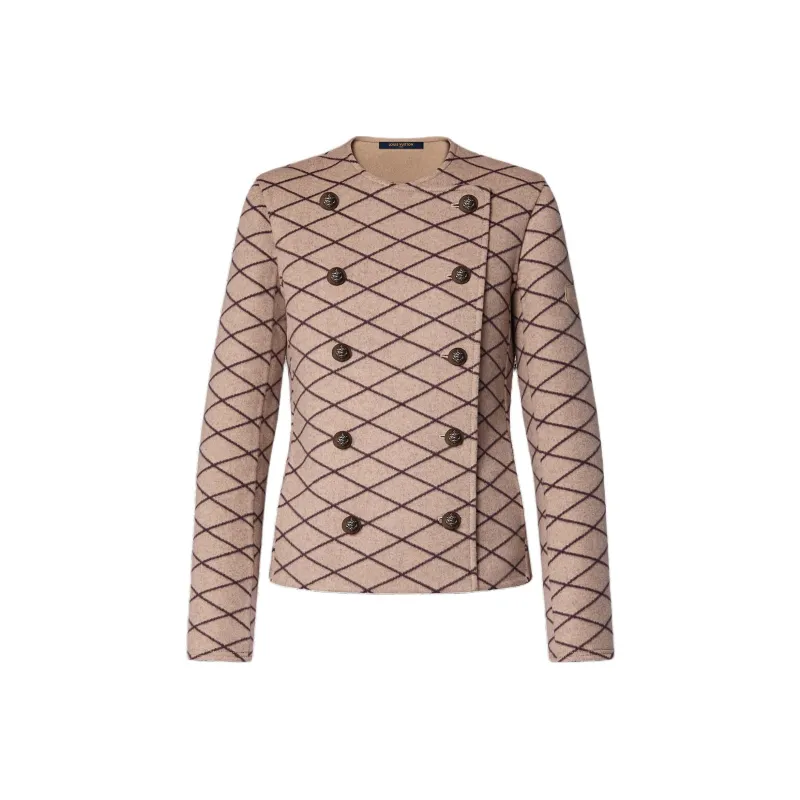 LOUIS VUITTON Double Breasted Malletage Jacquard Jacket-0