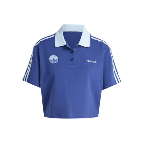 Adidas LOOSE CROP Polo Shirt Women's Dark Blue