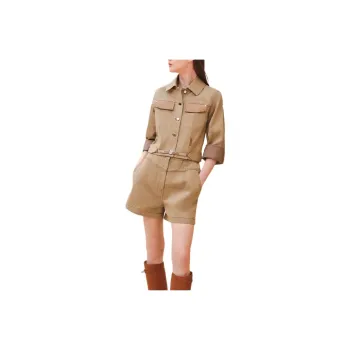 HERMES Jackets Coats Women's Marble Beige