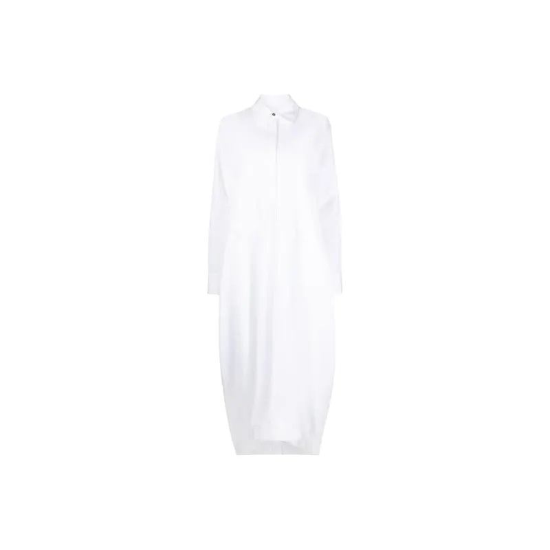 JIL SANDER Long Sleeved Buttoned Mini Shirt Dress-0