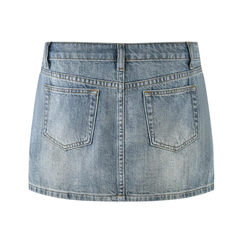 Tiger Mist MICHAYLA MINI SKIRT Denim Short Skirts Women's Blue-1