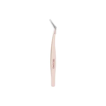 GECOMO Precision Gold Feather Clip Tweezers Designed For False Eyelashes
