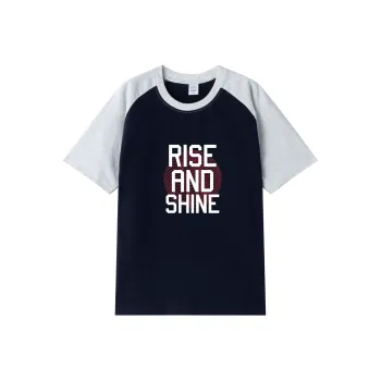 TEME Raglan Sleeve T Shirt Women's Navy Blue, White, & Heather Gray