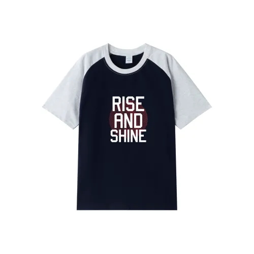 TEME Raglan Sleeve T Shirt Women's Navy Blue, White, & Heather Gray