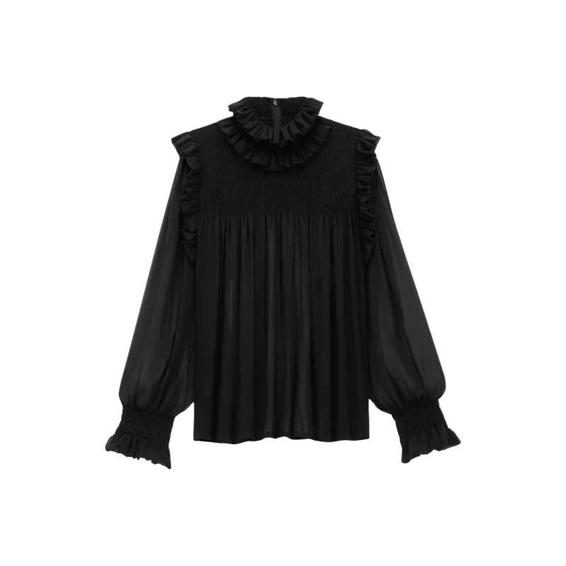 SAINT LAURENT Semi sheer Crepe Blouse-0
