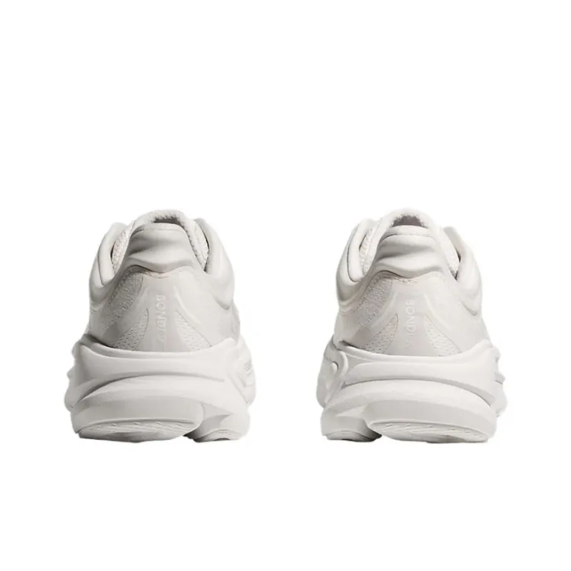 HOKA ONE ONE Bondi 9 Anti Slip Wear Resistant Low Top Training Running Shoes Women's White-3