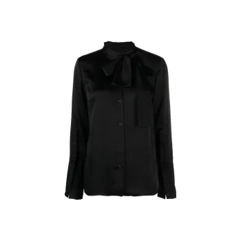 JONATHAN SIMKHAI Candela Pussy bow Satin Shirt