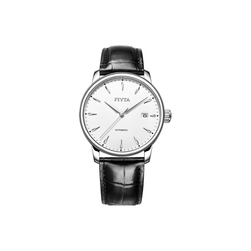Fiyta Mechanical Movement Stainless Steel Strap Watch Men's Watches White Dial-0